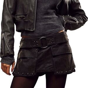 NWOT Free People We the Free Low Rise Faux Suede Micro Mini Skort